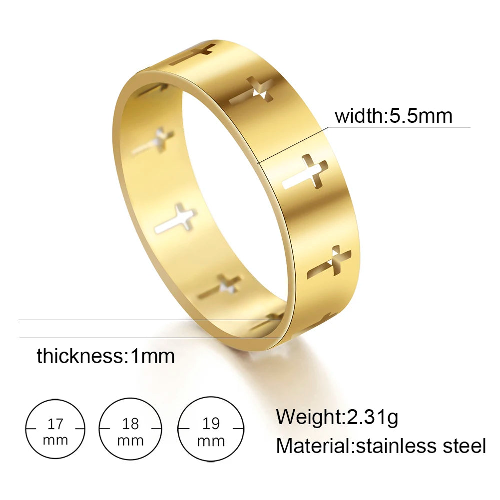 Men's Cross Stainless Steel Ring