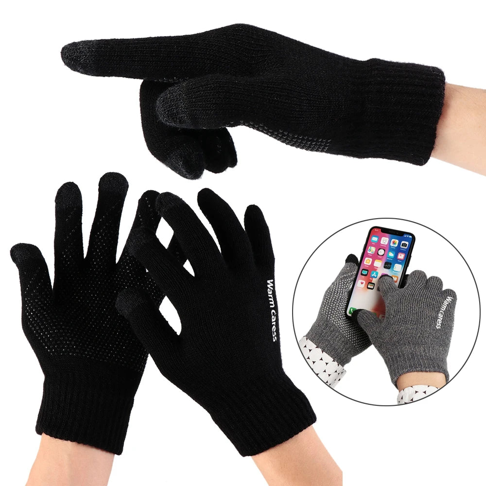 Thick Knitted Gloves For Men & Women, Phone Screen Touch