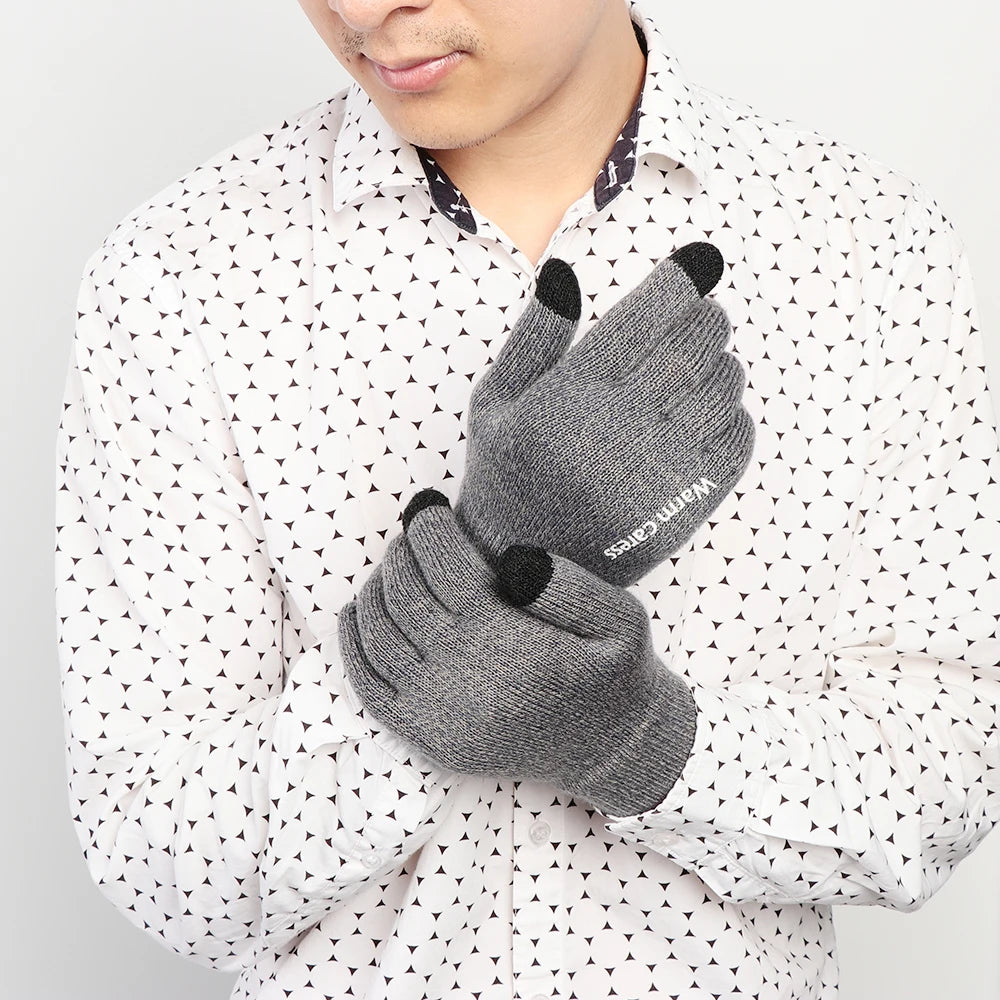 Thick Knitted Gloves For Men & Women, Phone Screen Touch