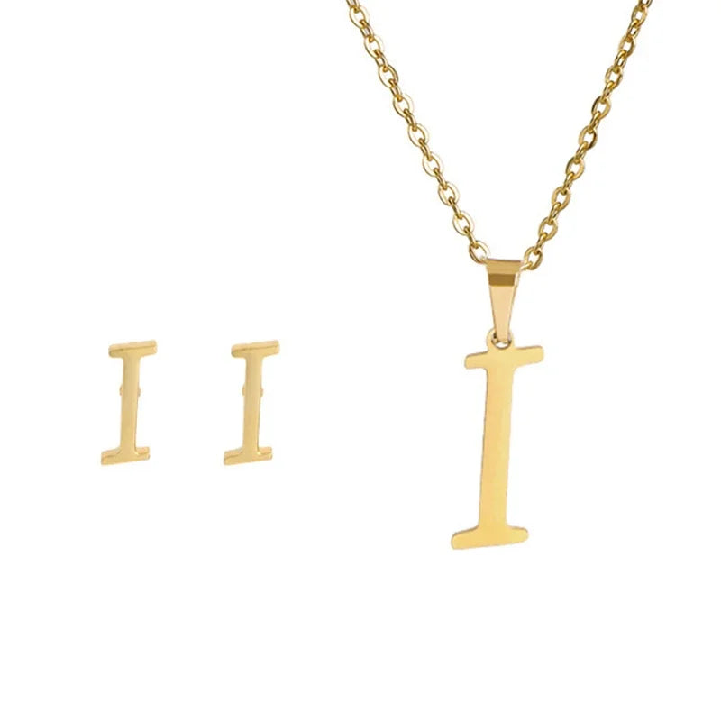 Women's Stainless Steel A-Z Alphabet Initial Necklace