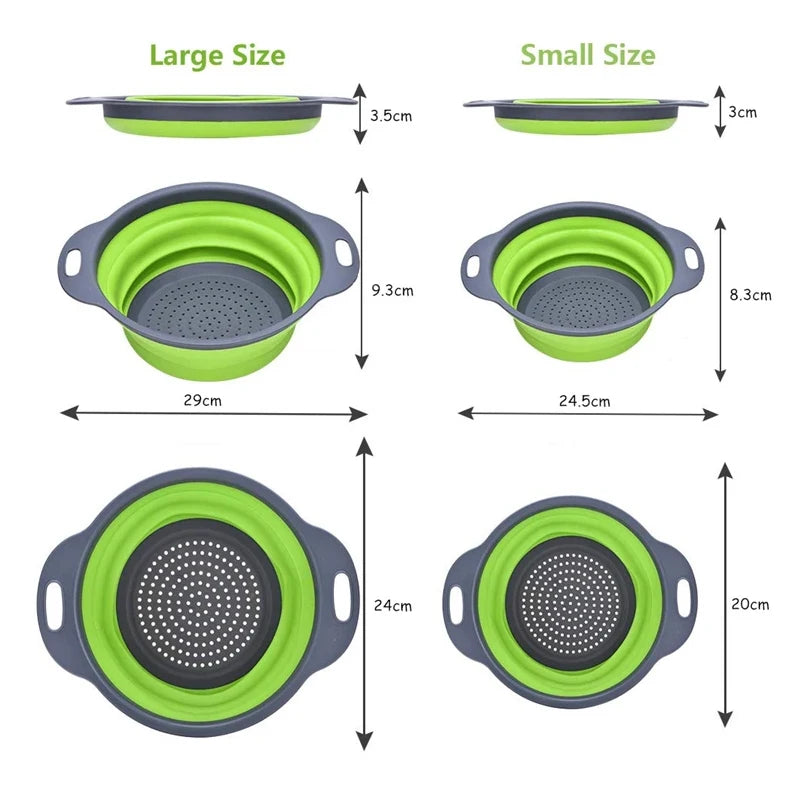 Folding Silicone Drain Basket 2 PCS