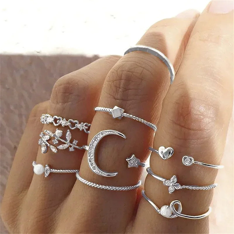 Women's 10 Pcs Rings