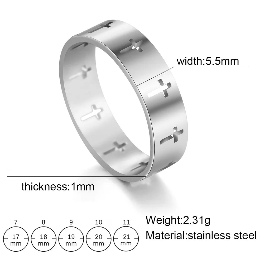 Men's Cross Stainless Steel Ring