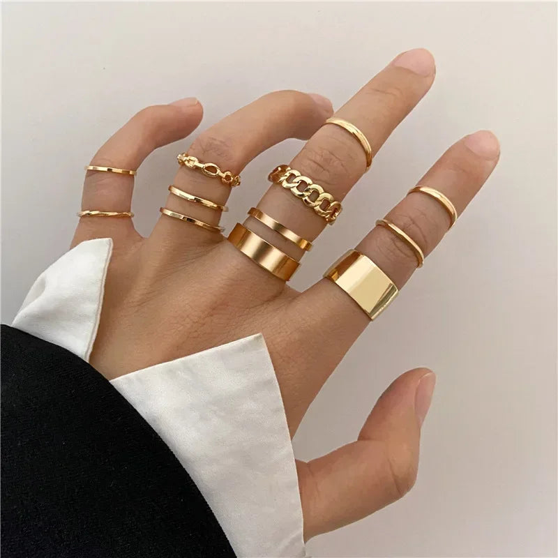 Women's 10 Pcs Rings