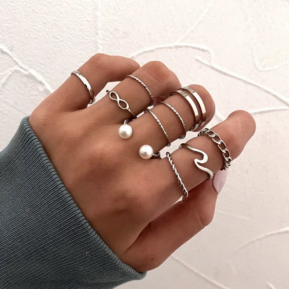 Women's 10 Pcs Rings