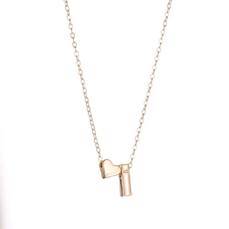 Women's Heart & Initial Necklace