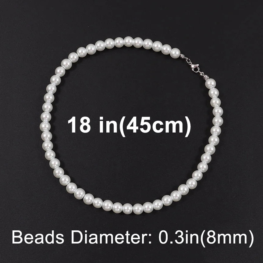 Men's White Pearl Necklace