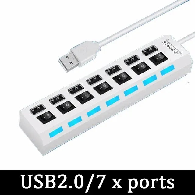 High Speed USB Hub 2.0 Adapter Expander Multi USB Charging Station