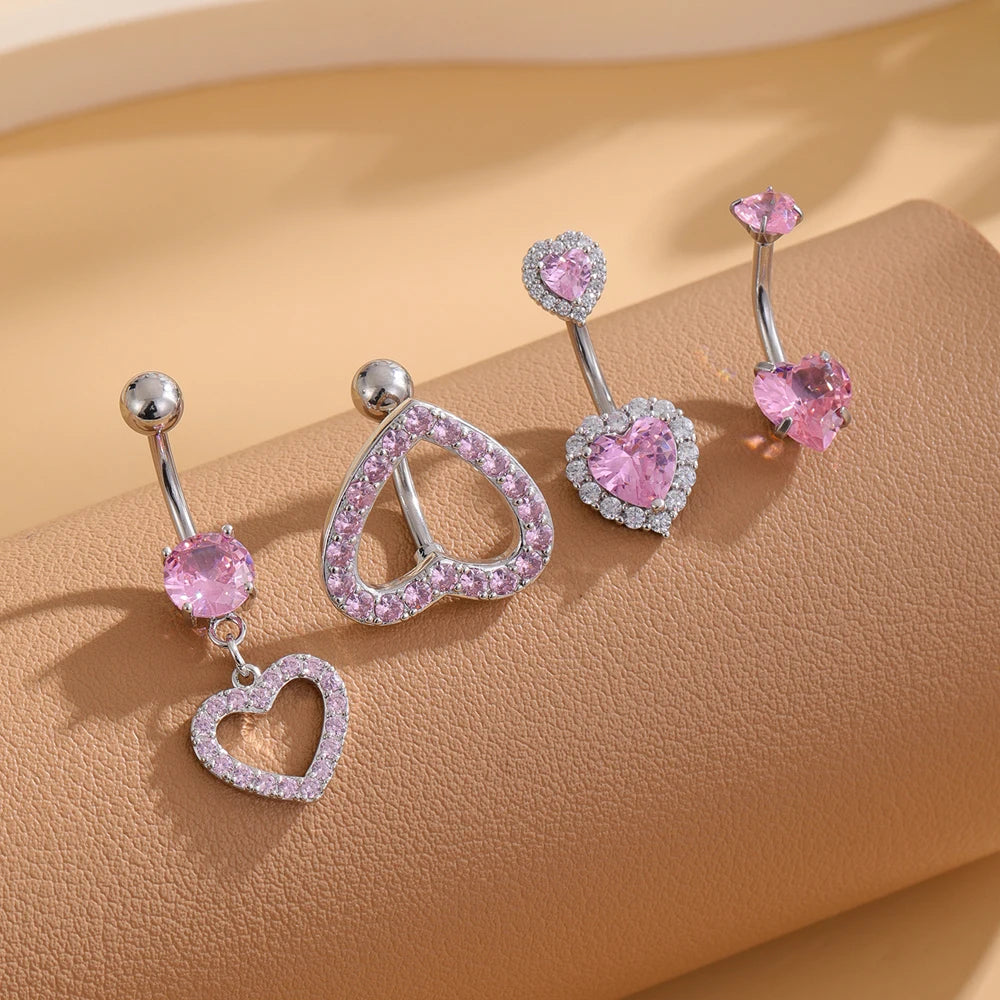 Women's 3-5pcs Belly Button Ring Set