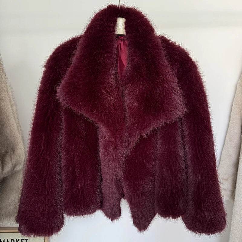 Fluffy Fur Coat Women Luxury