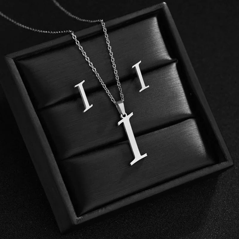 Women's Stainless Steel A-Z Alphabet Initial Necklace