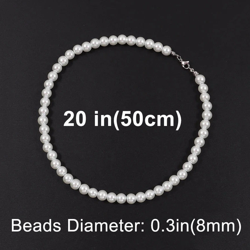 Men's White Pearl Necklace