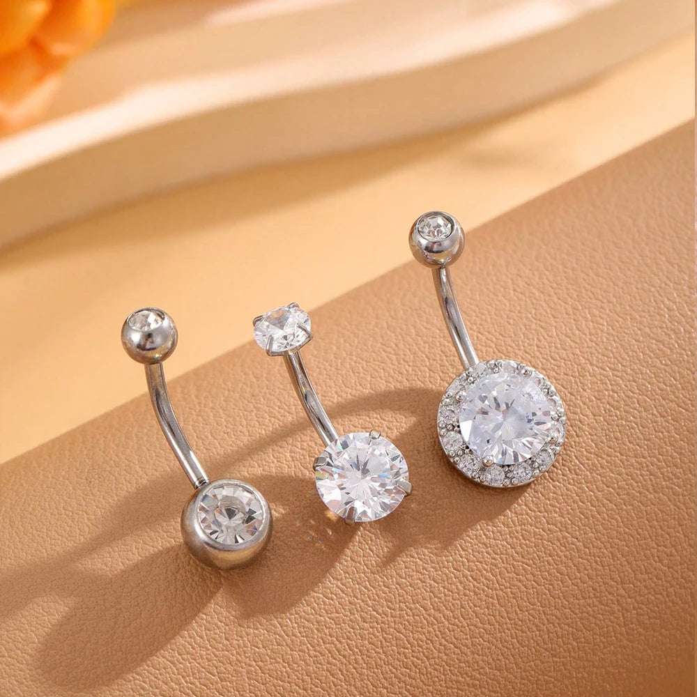 Women's 3-5pcs Belly Button Ring Set