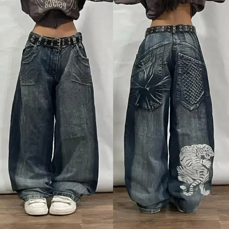 Women's Mid Waist Baggy Jeans