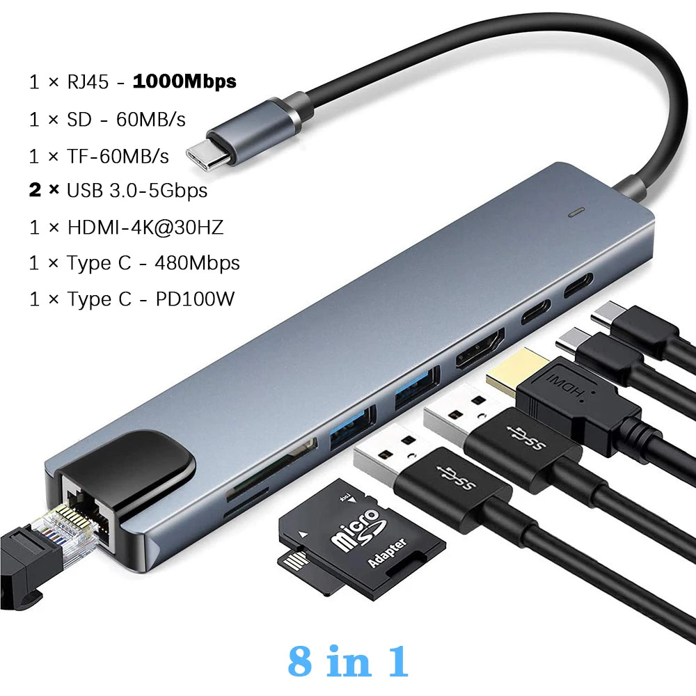 USB 3.0 Type C HUB USB C Docking Station to HDMI 4K 30HZ Type C