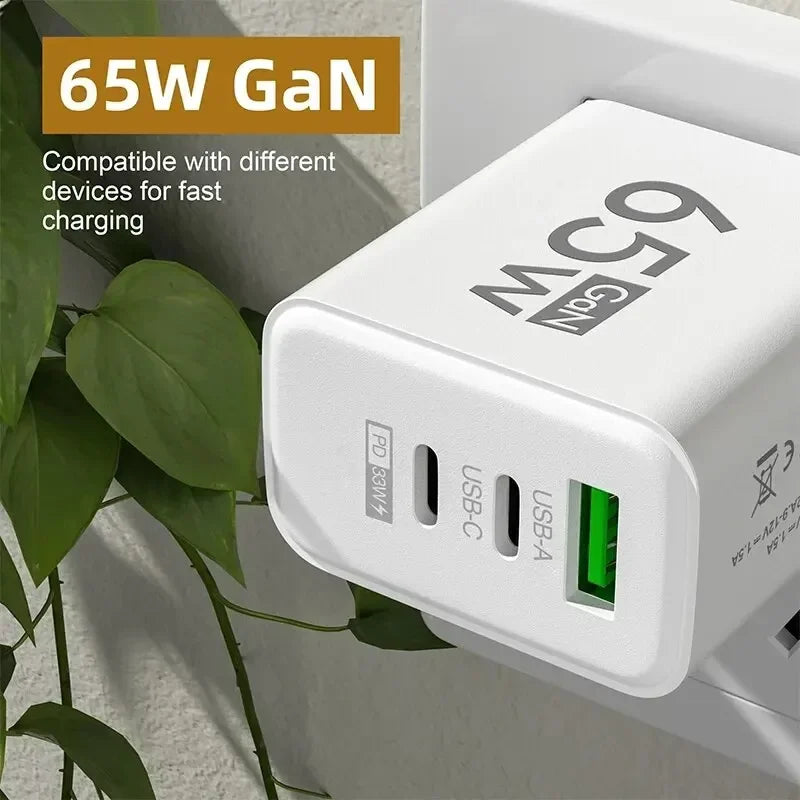 Fast Charging 65W USB Type C Charger PD 3.0