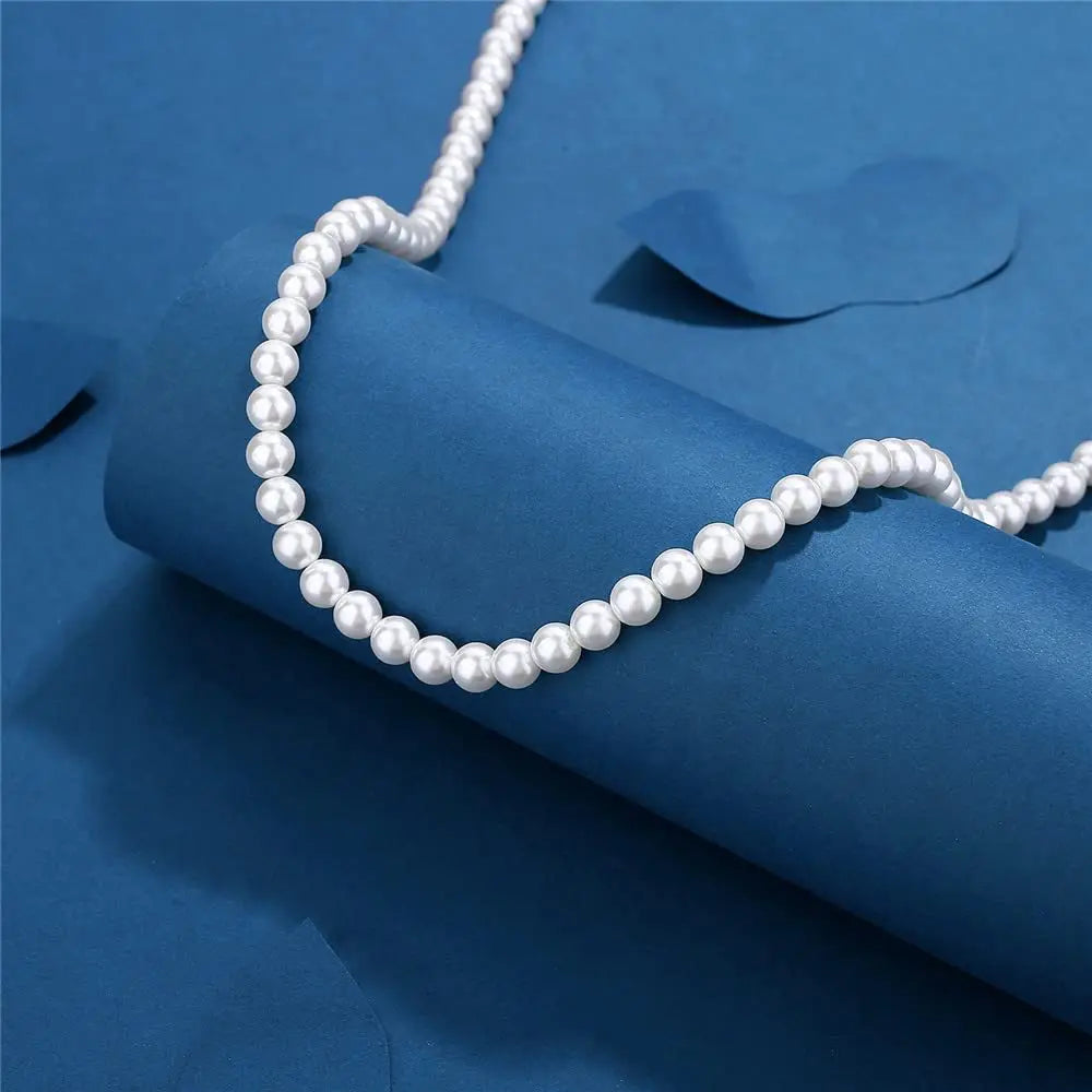 Men's White Pearl Necklace