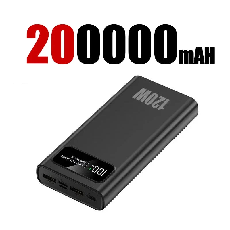 200000mAh Power Bank 120W Super Fast Charging High Capacity