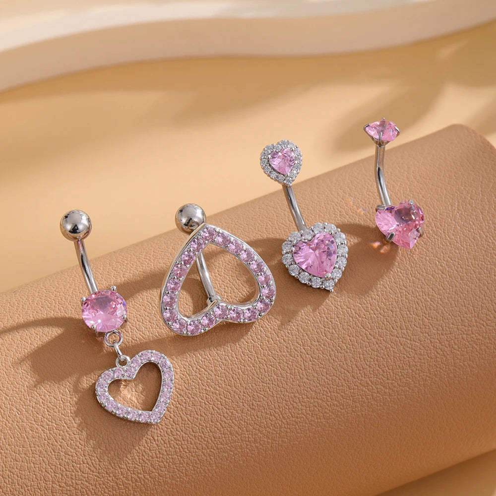 Women's 3-5pcs Belly Button Ring Set