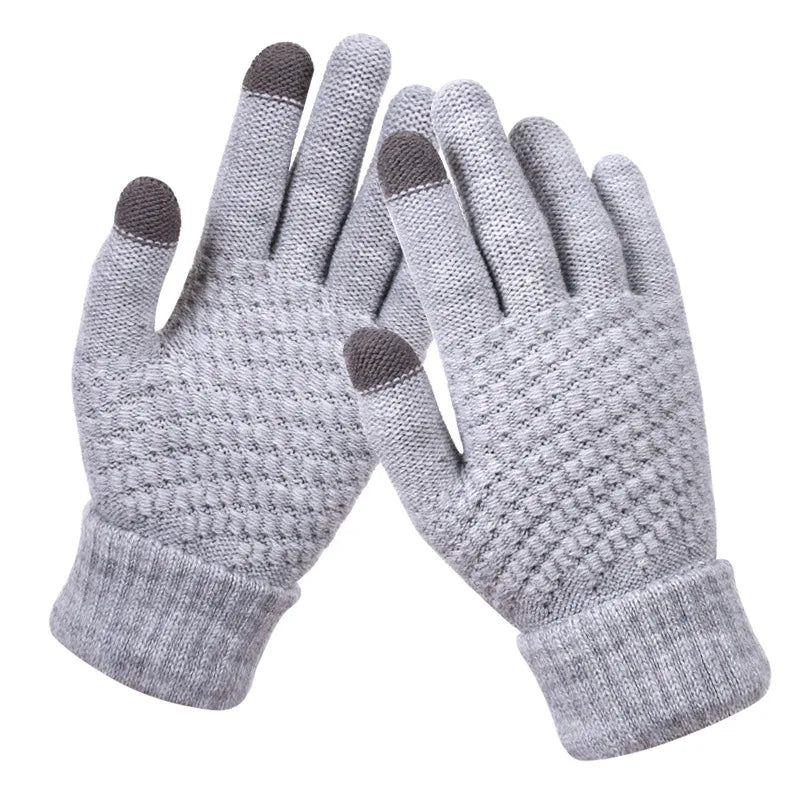 Thick Knitted Gloves For Men & Women, Phone Screen Touch