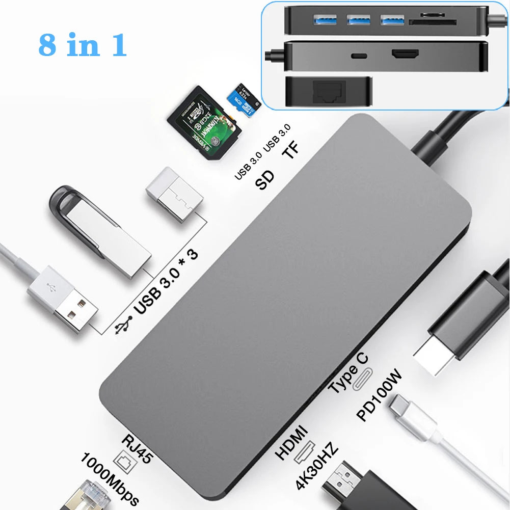 USB 3.0 Type C HUB USB C Docking Station to HDMI 4K 30HZ Type C