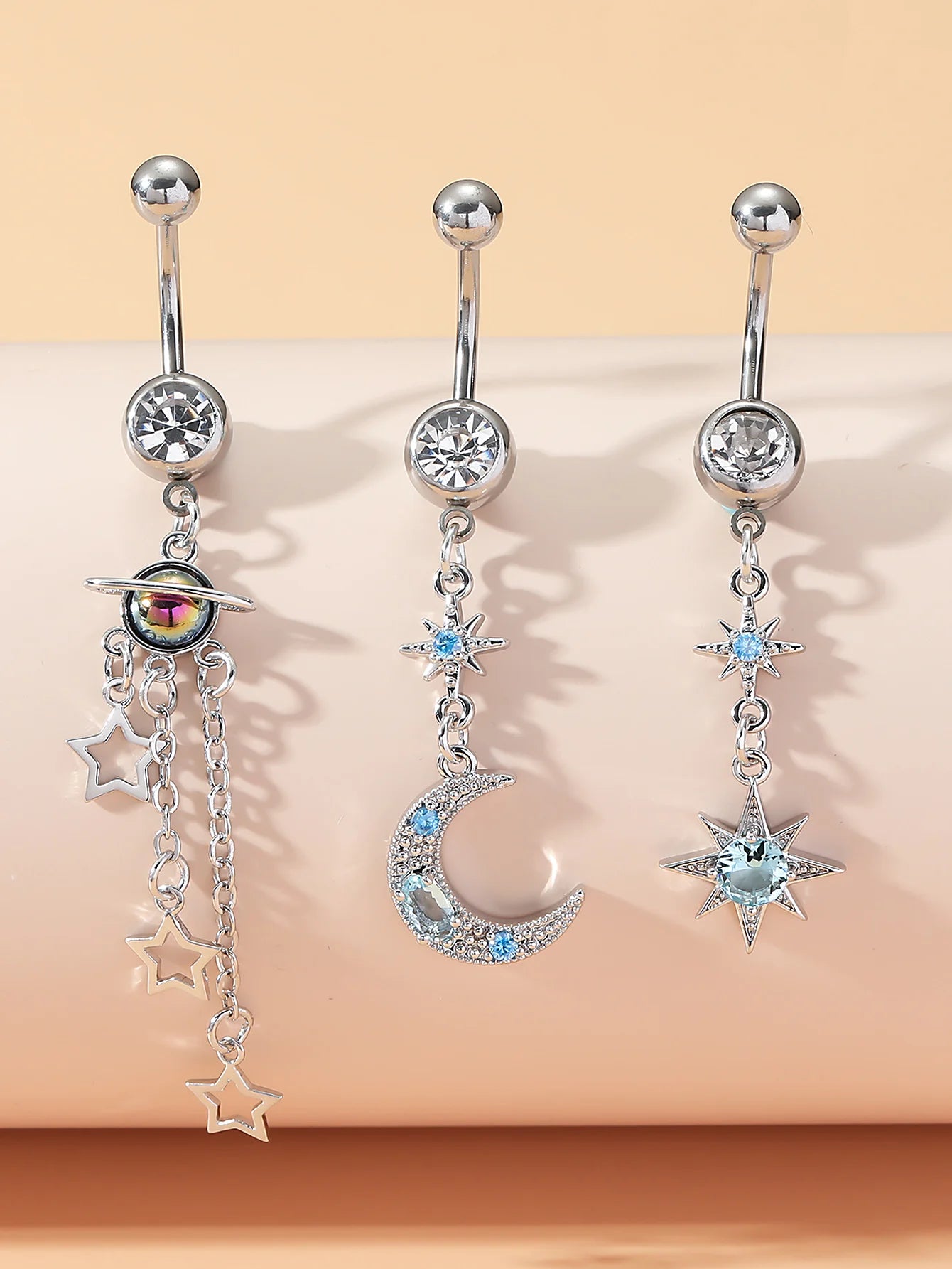 Women's 3-5pcs Belly Button Ring Set