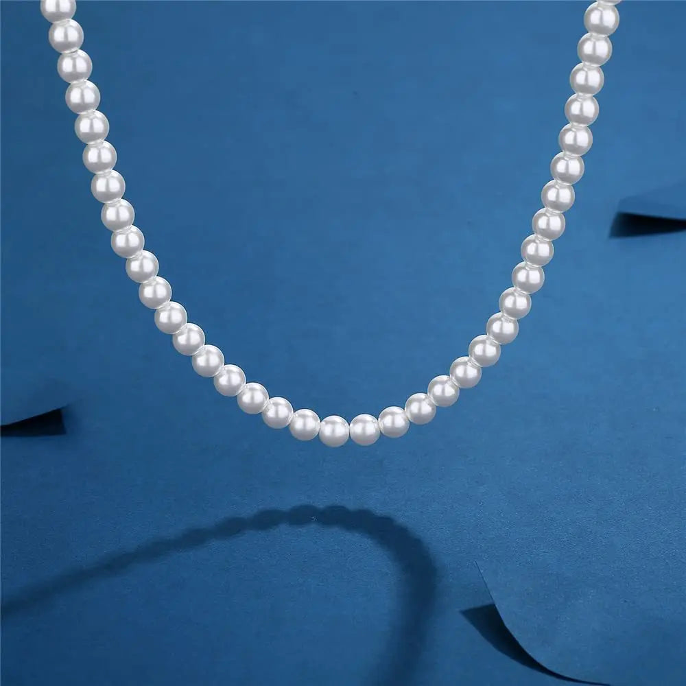 Men's White Pearl Necklace