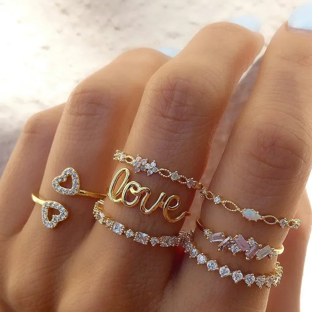 Women's 10 Pcs Rings