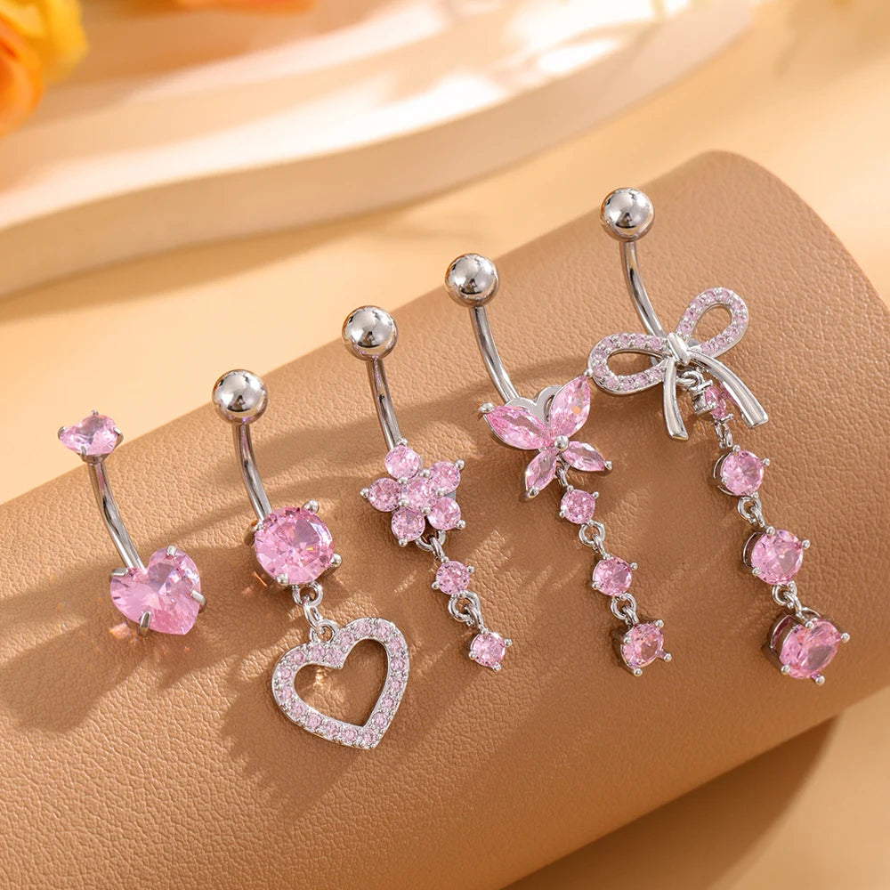 Women's 3-5pcs Belly Button Ring Set