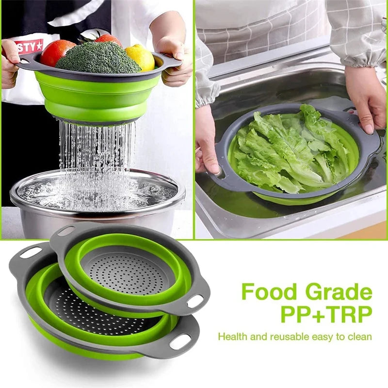 Folding Silicone Drain Basket 2 PCS