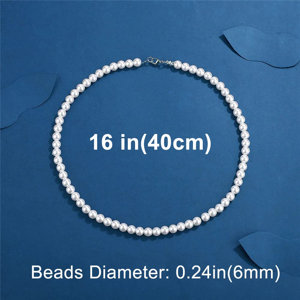 Men's White Pearl Necklace