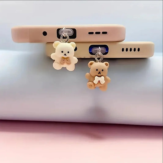 Cute Bear Phone Dust Plug USB-C