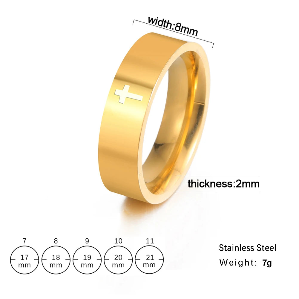 Men's Cross Stainless Steel Ring