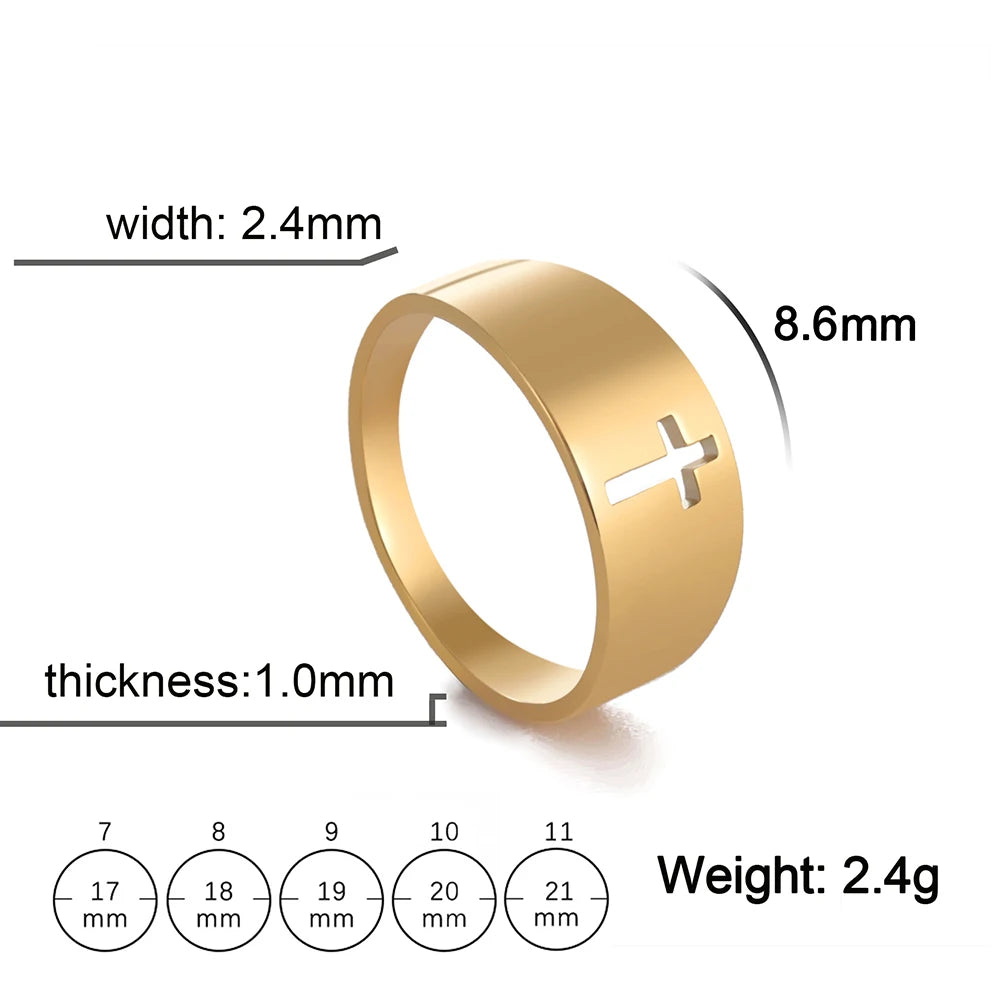 Men's Cross Stainless Steel Ring