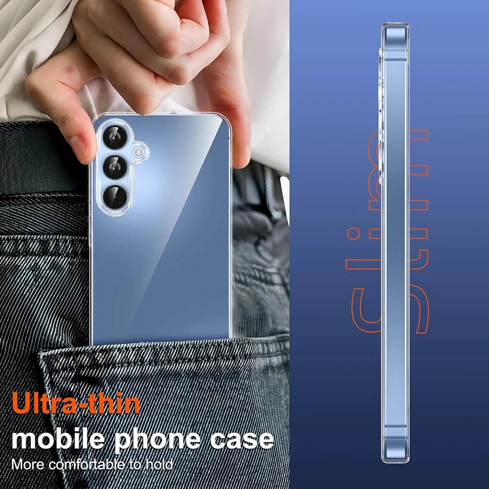 Clear Silicone Case For Samsung Galaxy S24 S23 S22 Ultra S21 FE S20 Plus Note 20 S30 A14 A24 A34 A54