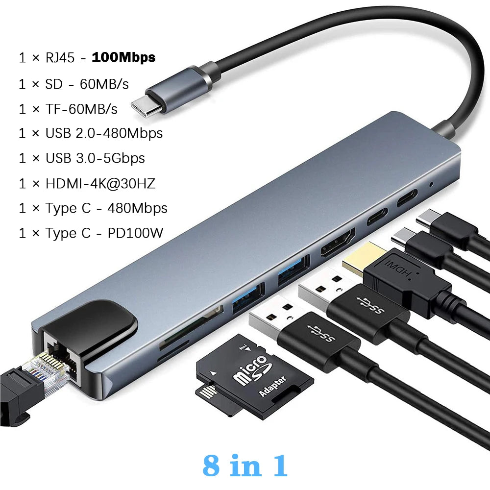 USB 3.0 Type C HUB USB C Docking Station to HDMI 4K 30HZ Type C