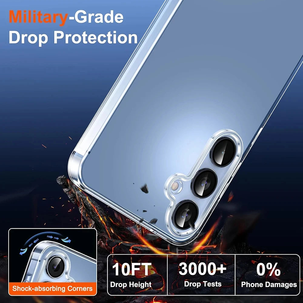 Clear Silicone Case For Samsung Galaxy S24 S23 S22 Ultra S21 FE S20 Plus Note 20 S30 A14 A24 A34 A54