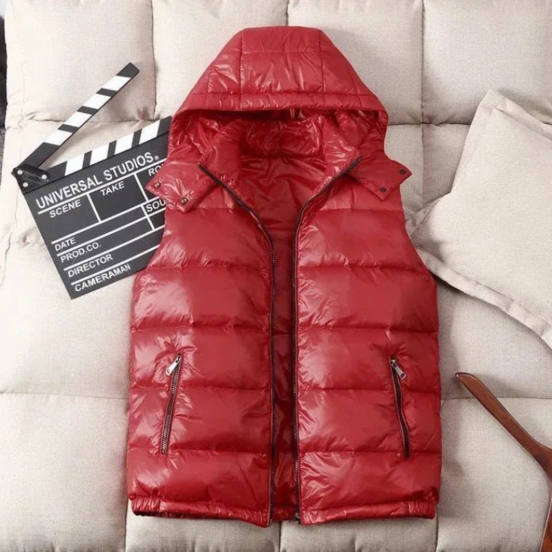 Men Hooded Down Winter Vest