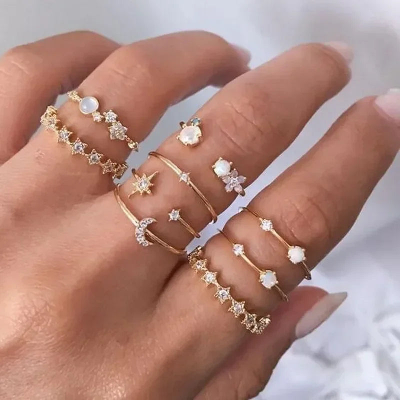 Women's 10 Pcs Rings