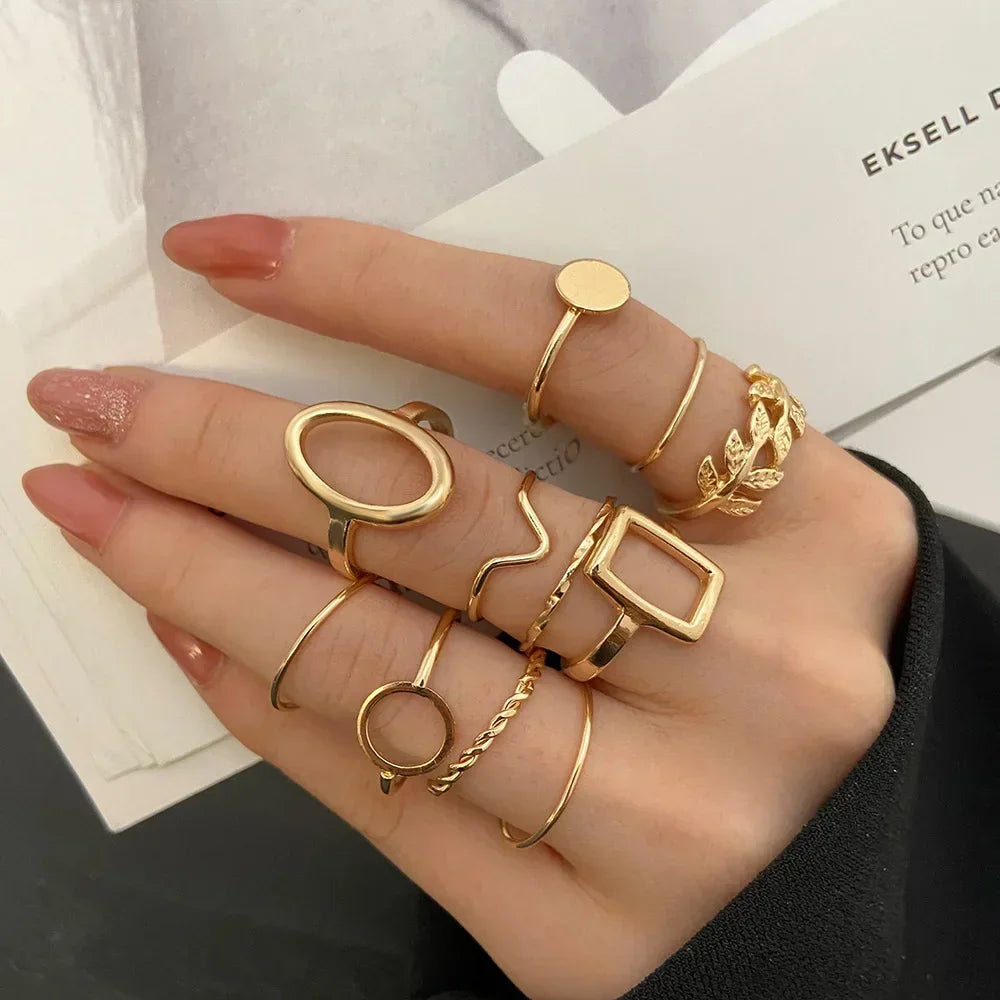 Women's 10 Pcs Rings