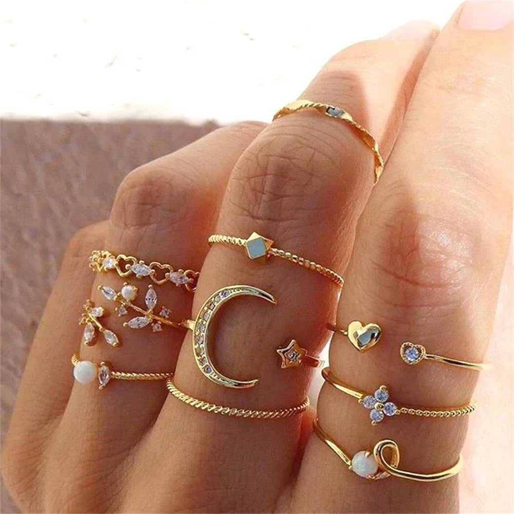 Women's 10 Pcs Rings