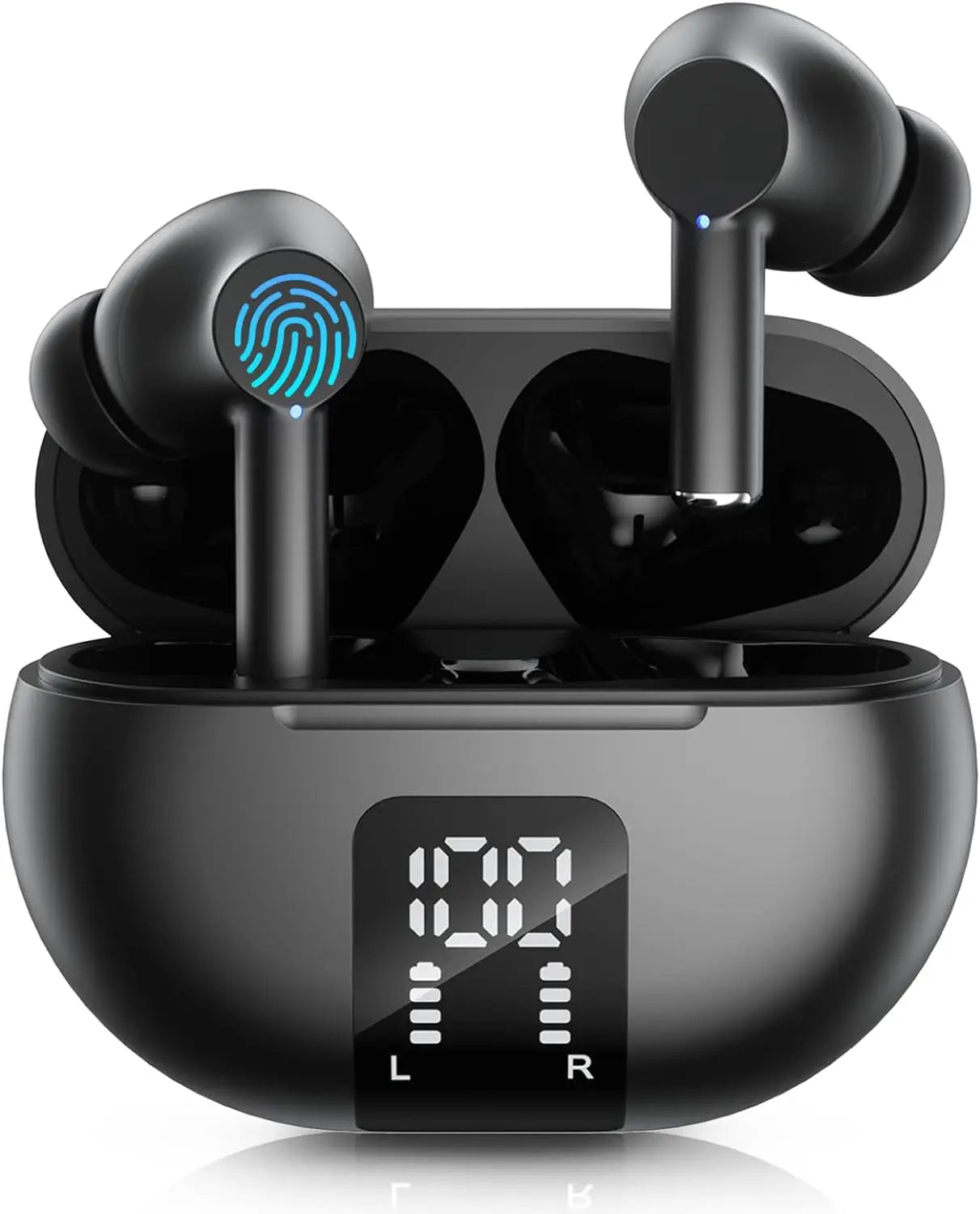 Wireless Earphone Bluetooth 5.3 Headphone 60H LED Power Display Ear Buds Mic Noise Cancellation