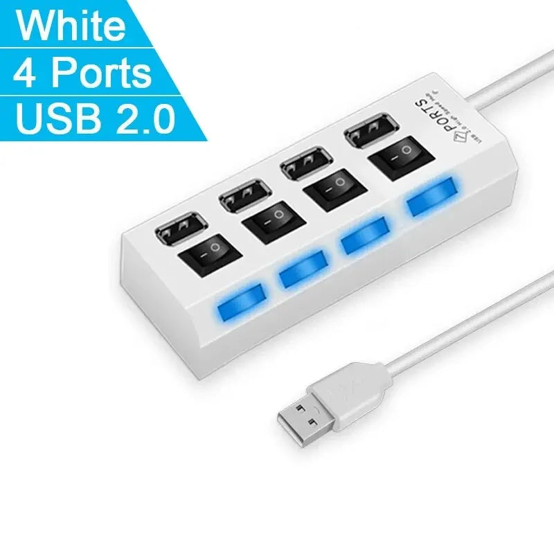 High Speed USB Hub 2.0 Adapter Expander Multi USB Charging Station