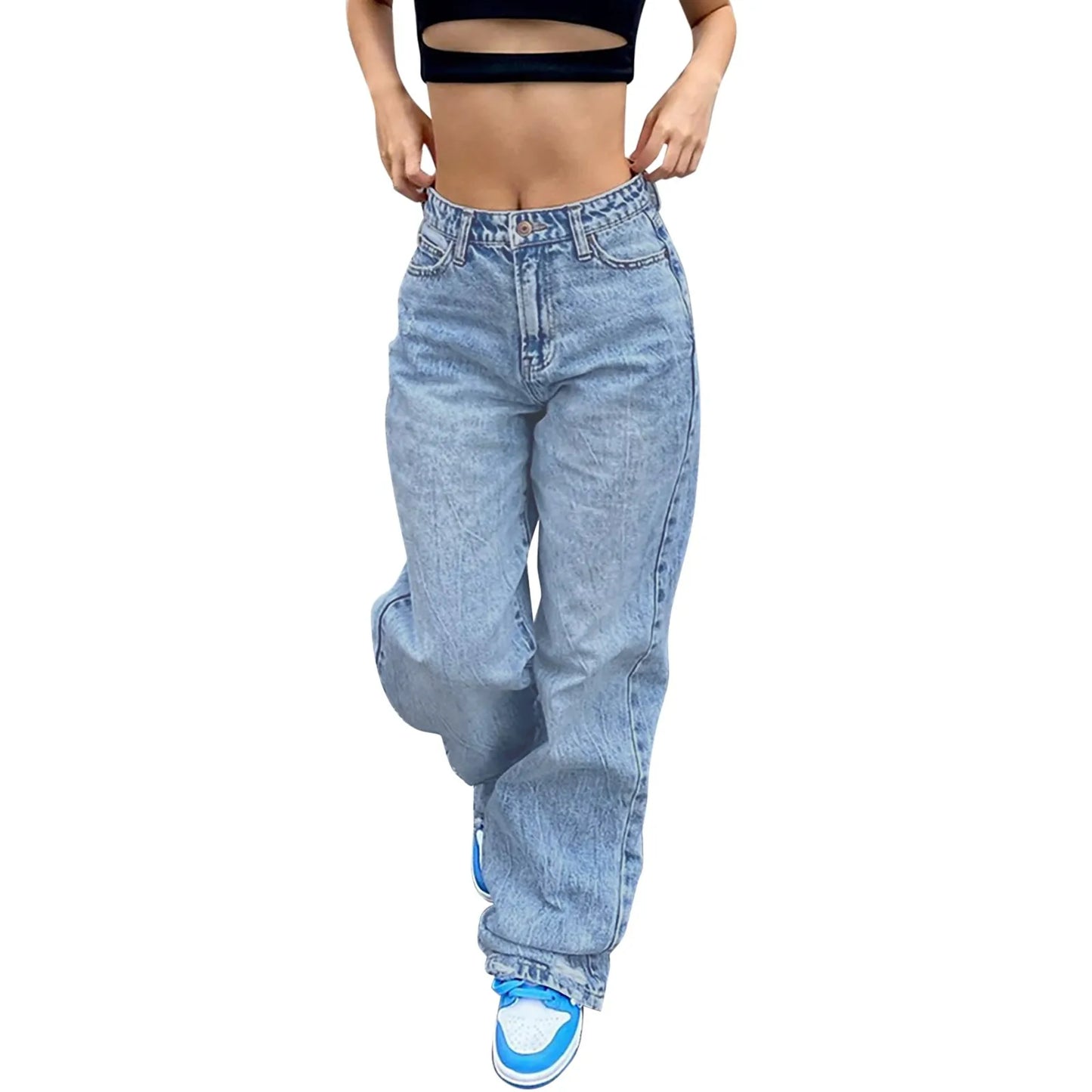 Women's High Waist Straight-Leg Jeans