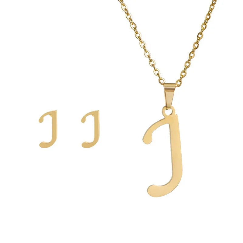 Women's Stainless Steel A-Z Alphabet Initial Necklace