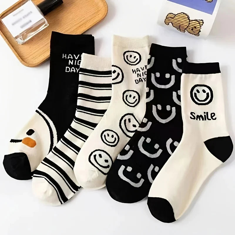 Women's 5 Pairs Cute Comfy Socks