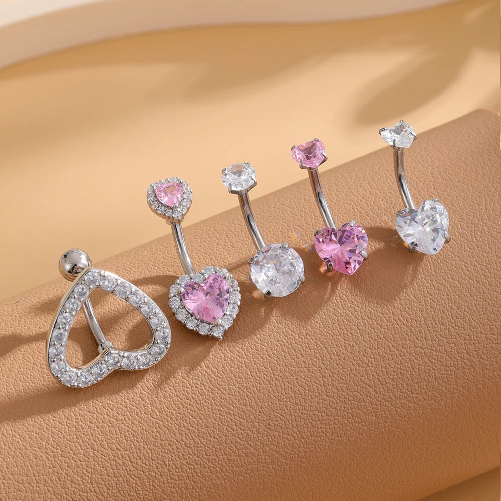 Women's 3-5pcs Belly Button Ring Set