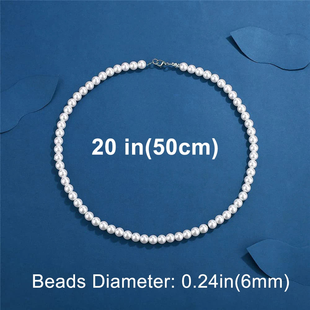 Men's White Pearl Necklace