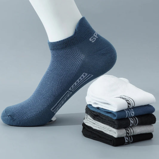 5 Pairs/Lot High Quality Men's Ankle Socks - Breathable Cotton Socks