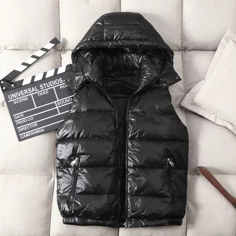 Men Hooded Down Winter Vest